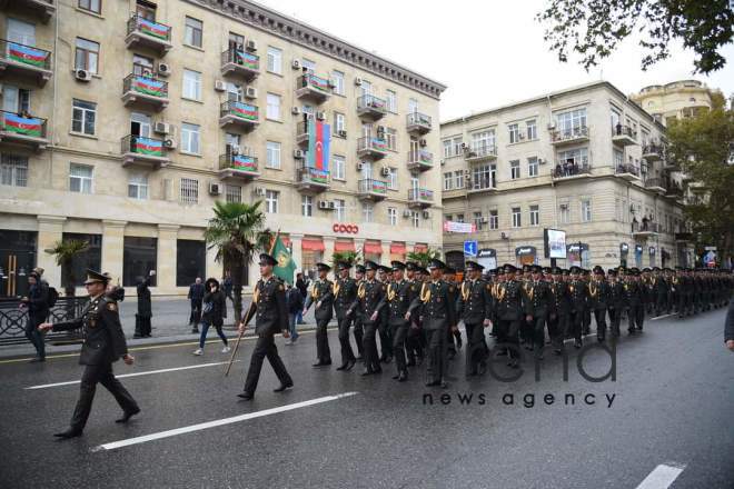 По случаю Дня Победы Азербайджана в Баку прошли шествия военнослужащих Азербайджан Баку 8 ноября  2022